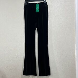 Black Velvet Bell Bottom Leggings